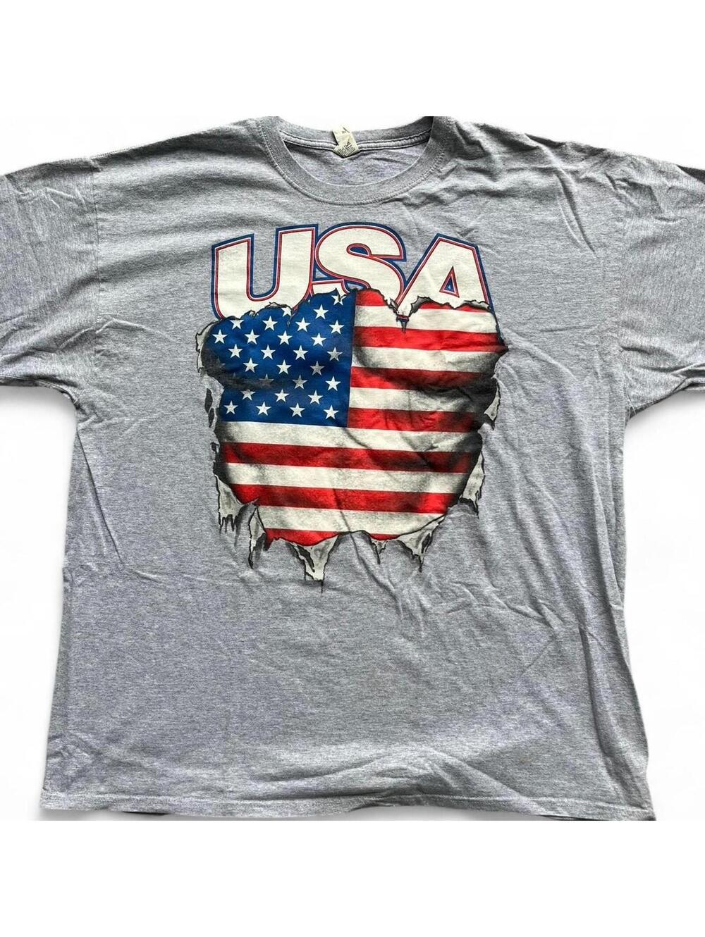 U.S.A. American Flag Graphic Jerzees XL T-Shirt